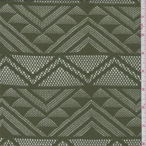 2 YD PC-Army Green Geometric Stripe Lace Fabric