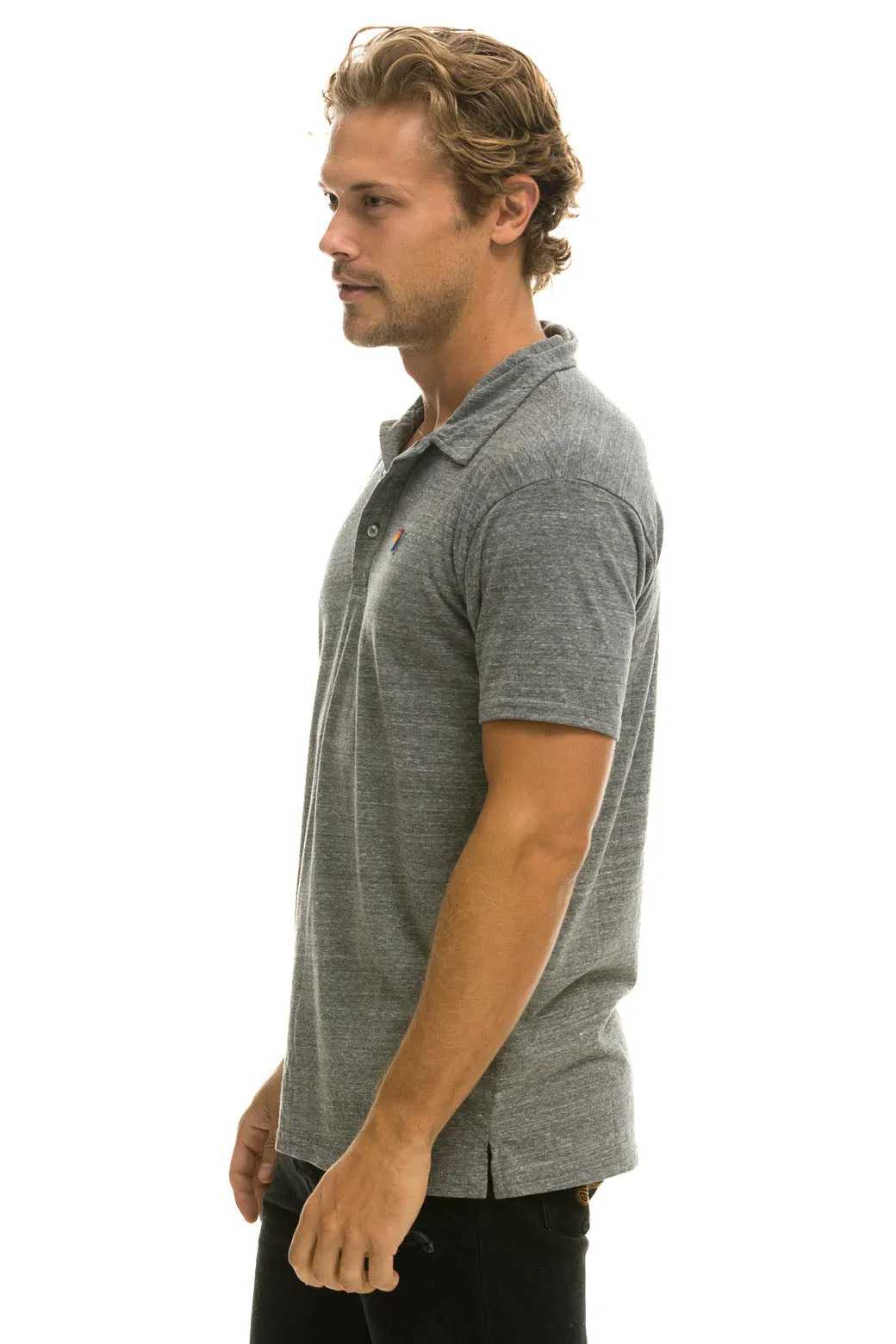 AVIATOR NATION POLO - HEATHER GREY