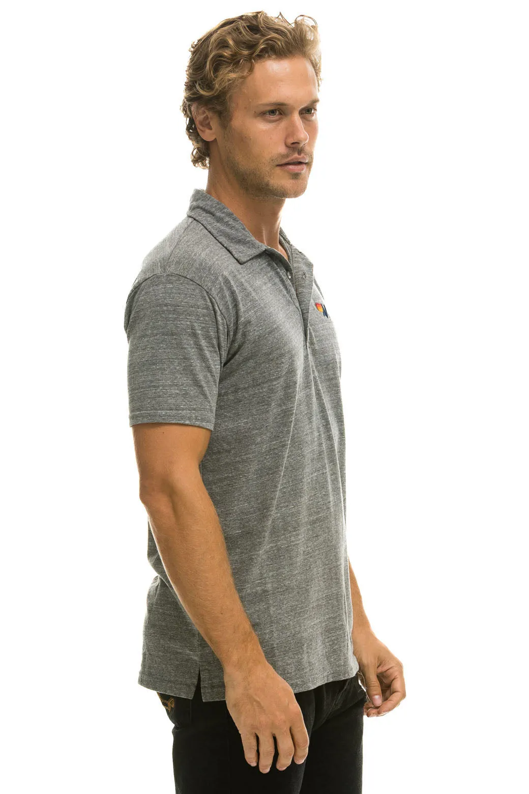 AVIATOR NATION POLO - HEATHER GREY