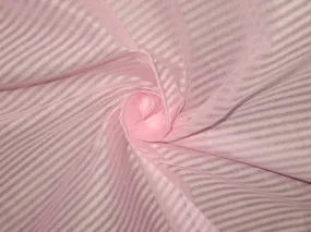 Baby Pink cotton organdy fabric dobby design 2mm thin stripes