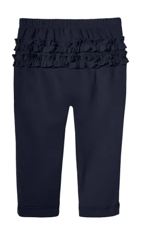 Baby Ruffle Butt Soft Cotton Leggings | Navy