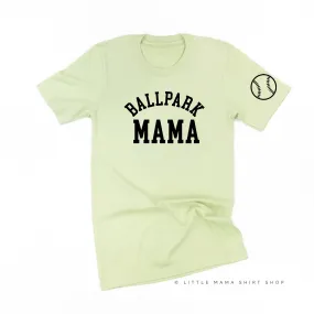 Ballpark Mama - Baseball Detail on Sleeve - Unisex Tee