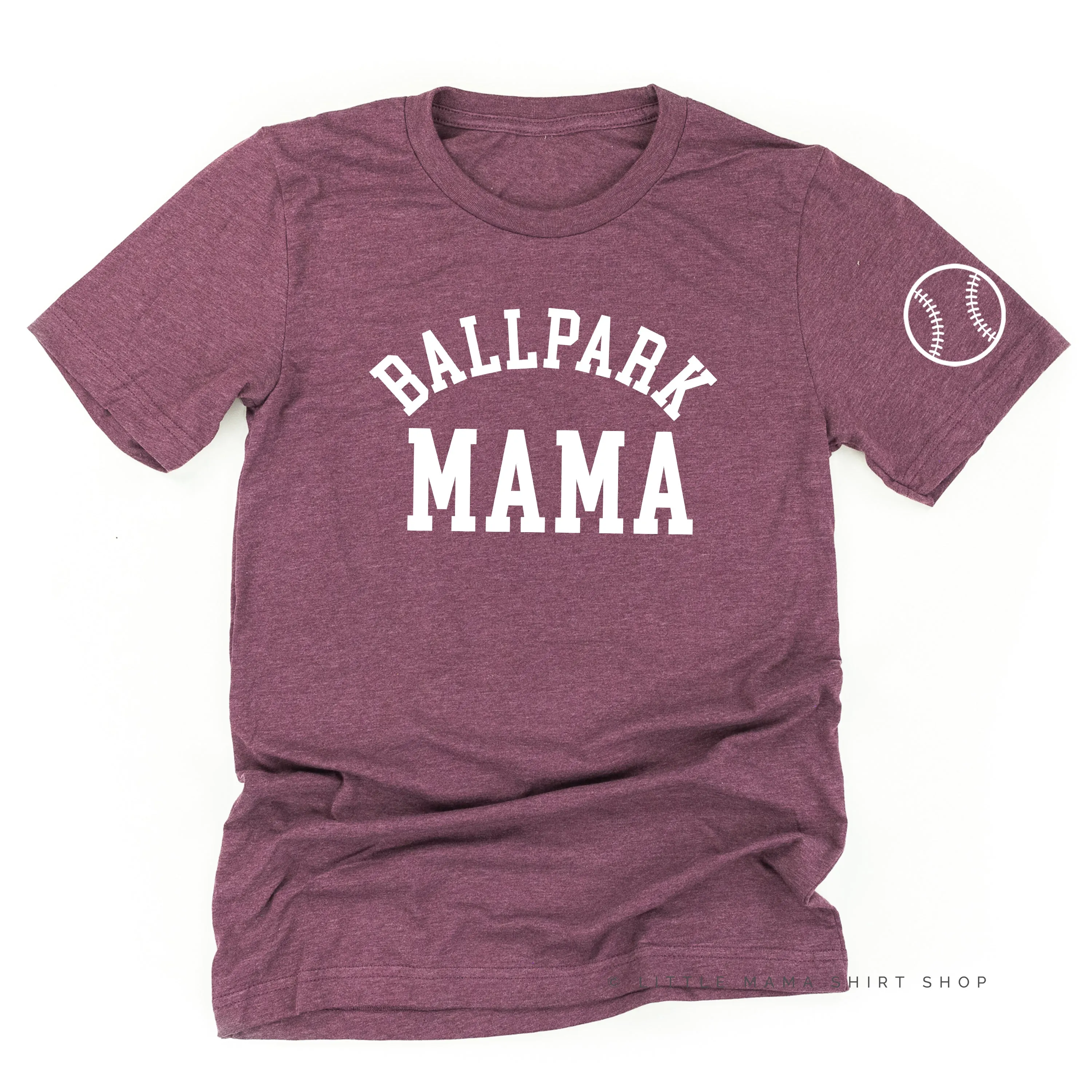 Ballpark Mama - Baseball Detail on Sleeve - Unisex Tee