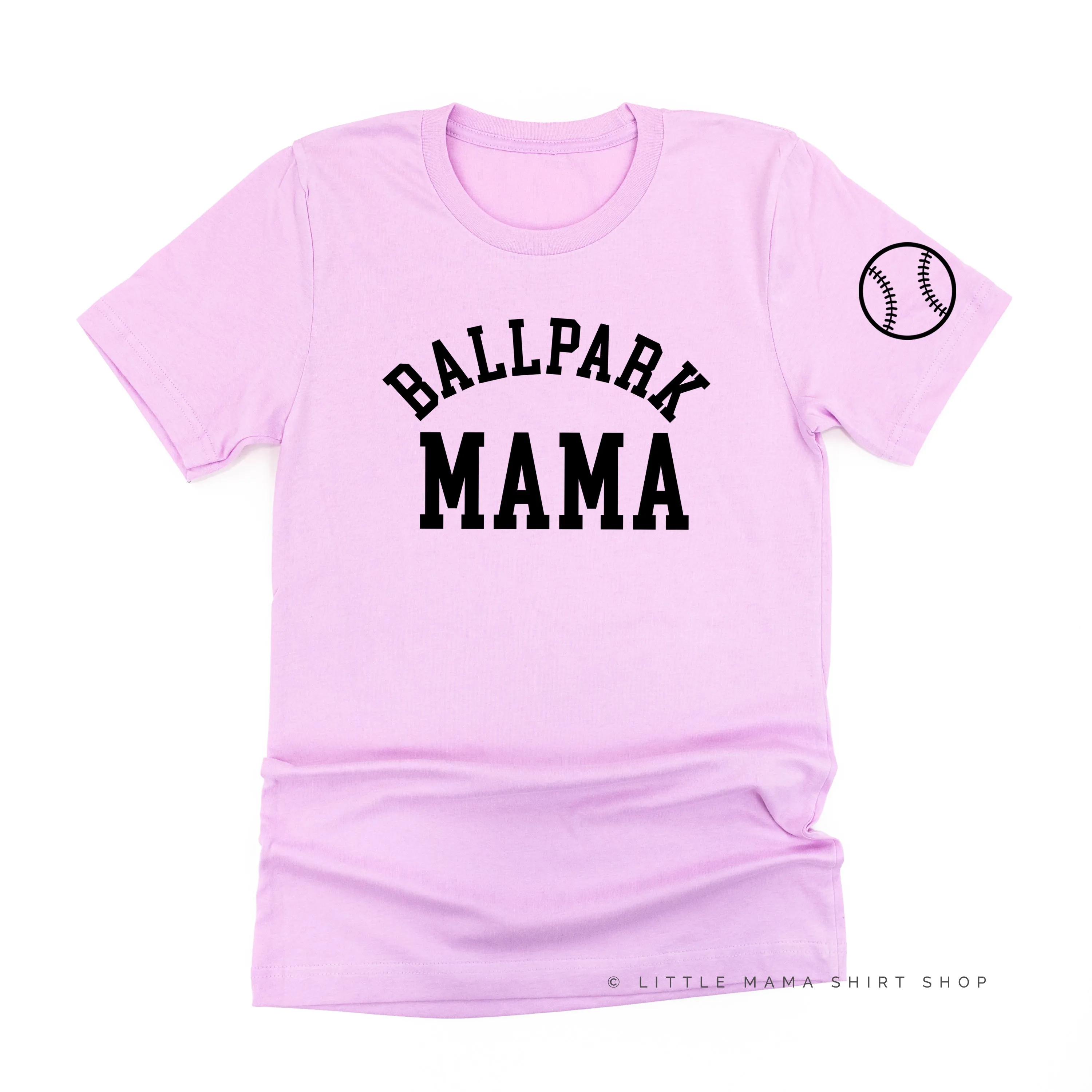 Ballpark Mama - Baseball Detail on Sleeve - Unisex Tee