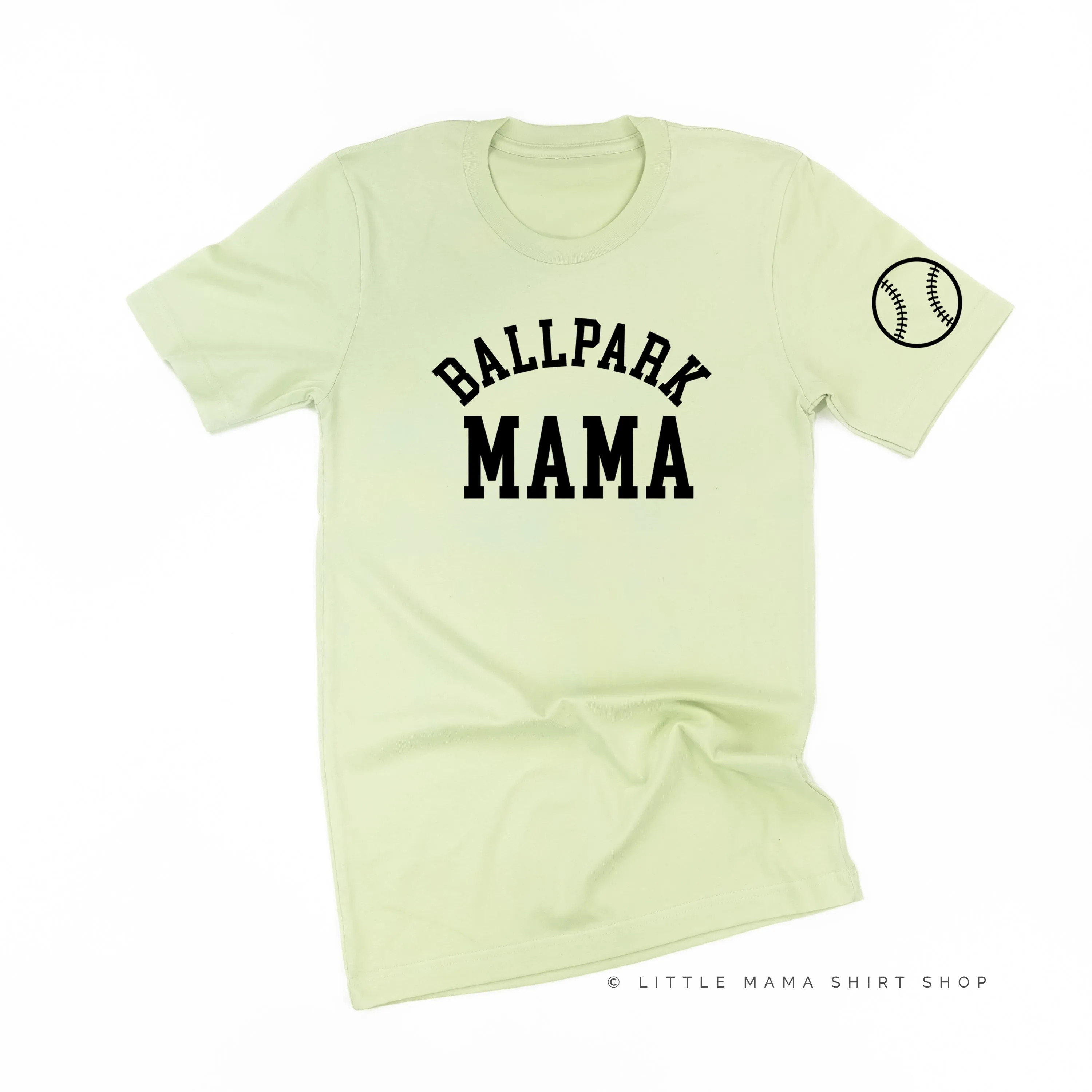 Ballpark Mama - Baseball Detail on Sleeve - Unisex Tee