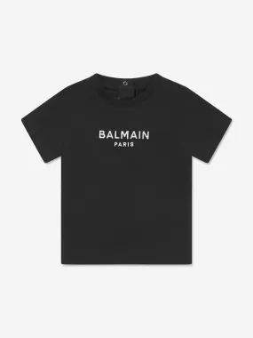 Balmain Baby Girls Logo T-Shirt in Black