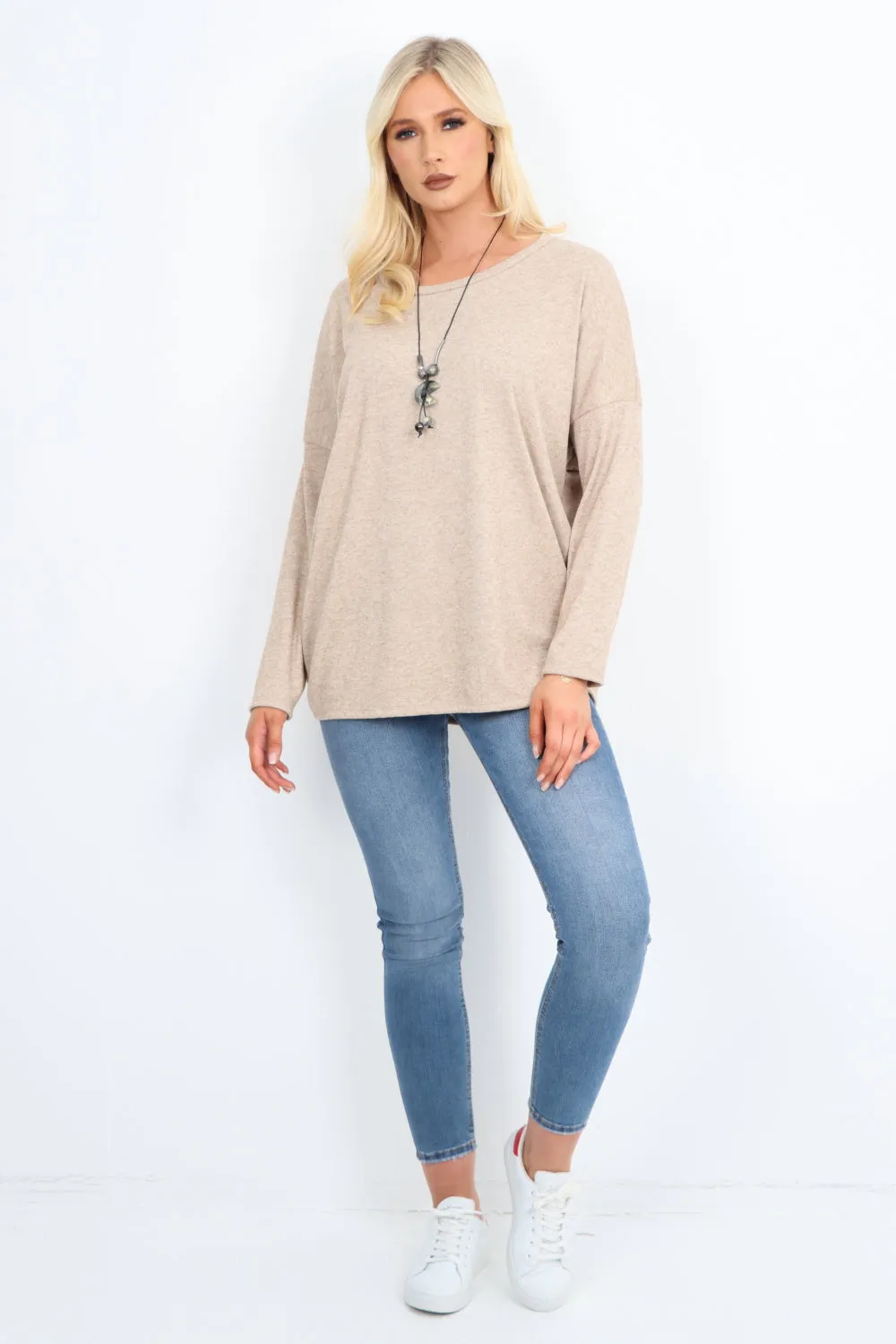 Basic Soft Knit  Necklace Top