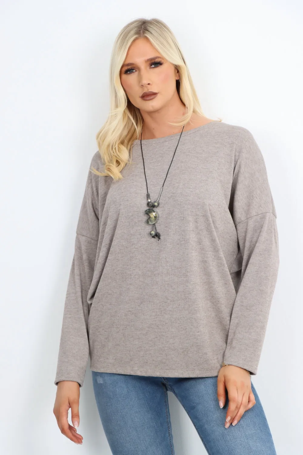 Basic Soft Knit  Necklace Top