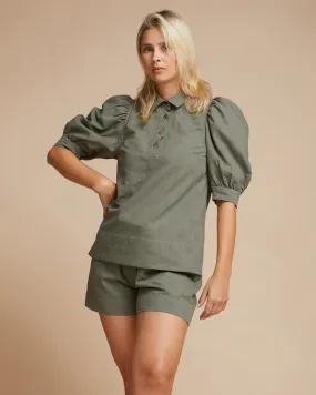 Belvedere Top - Olive Dot