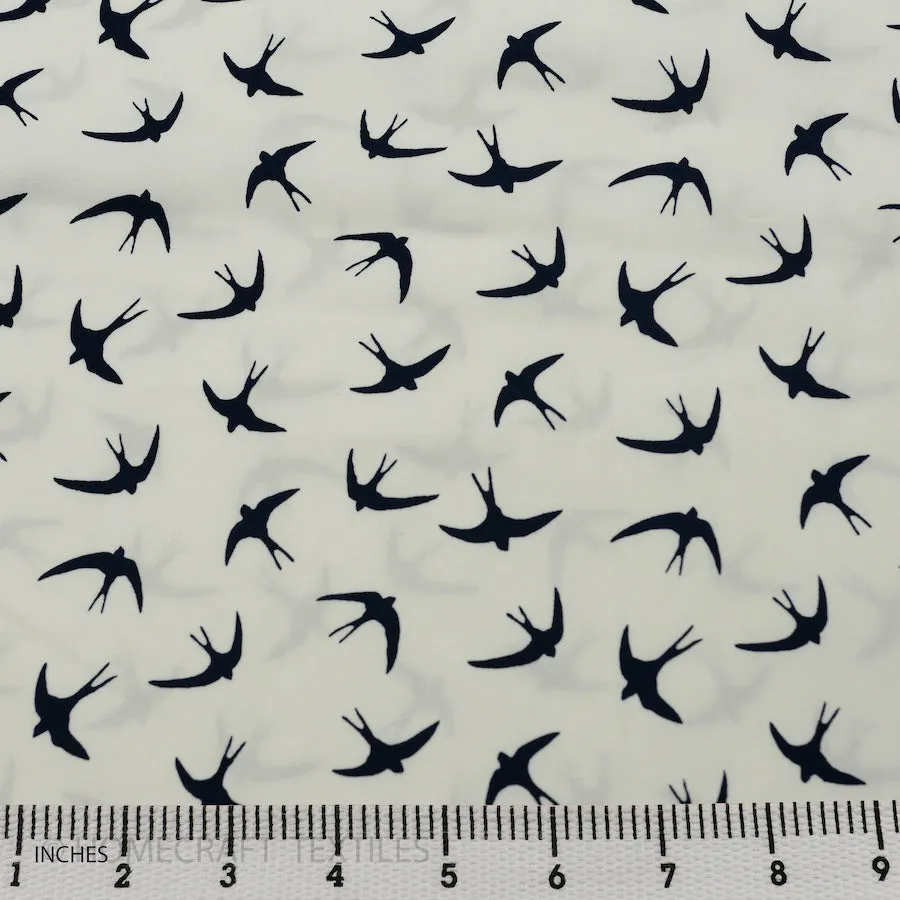 Black on White Swifts Cotton Print