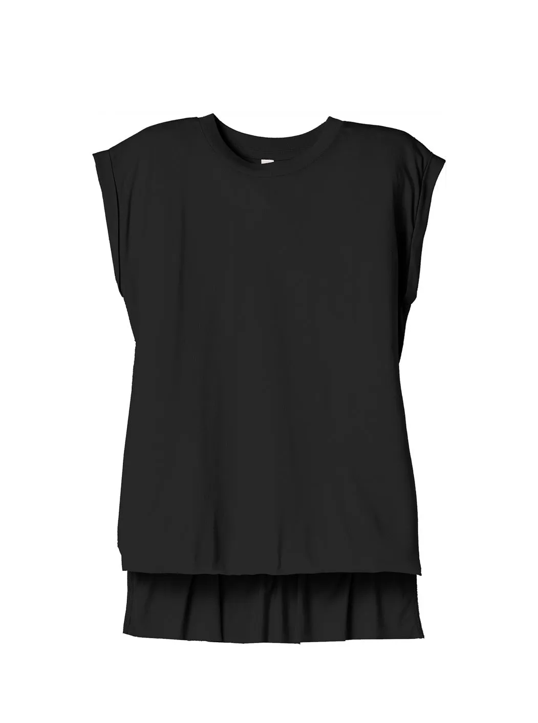 Black Super Soft Flowy Rolled Tee - The Simple Collection