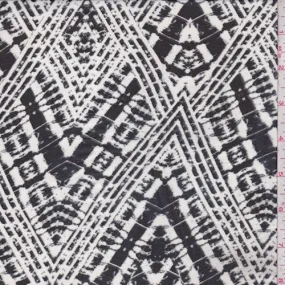 Black/Pearl Zig Zag Diamond Chiffon Fabric