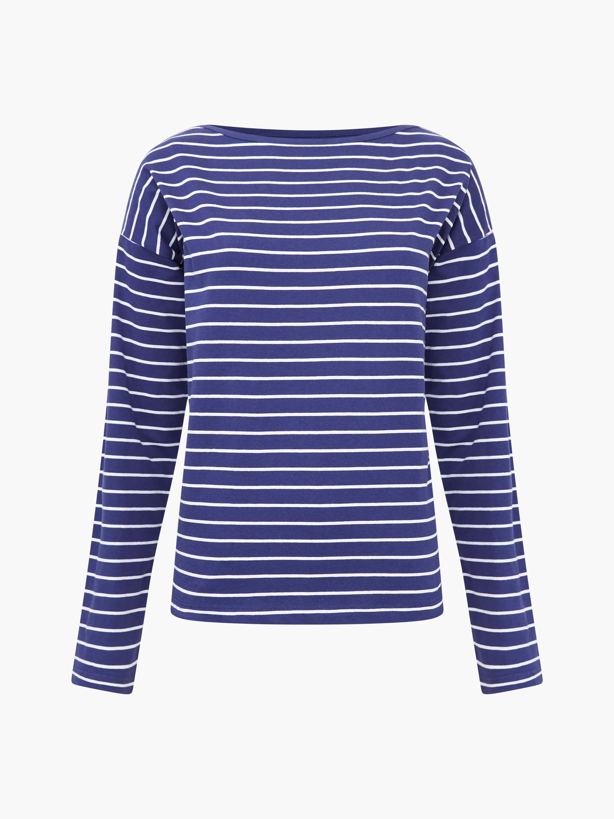 Boat Neck Breton Stripe Long Sleeve Top