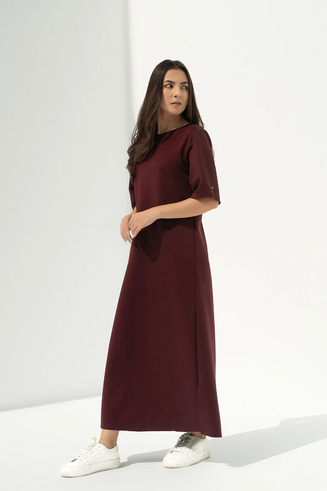 Box-Pleat Scuba Dress