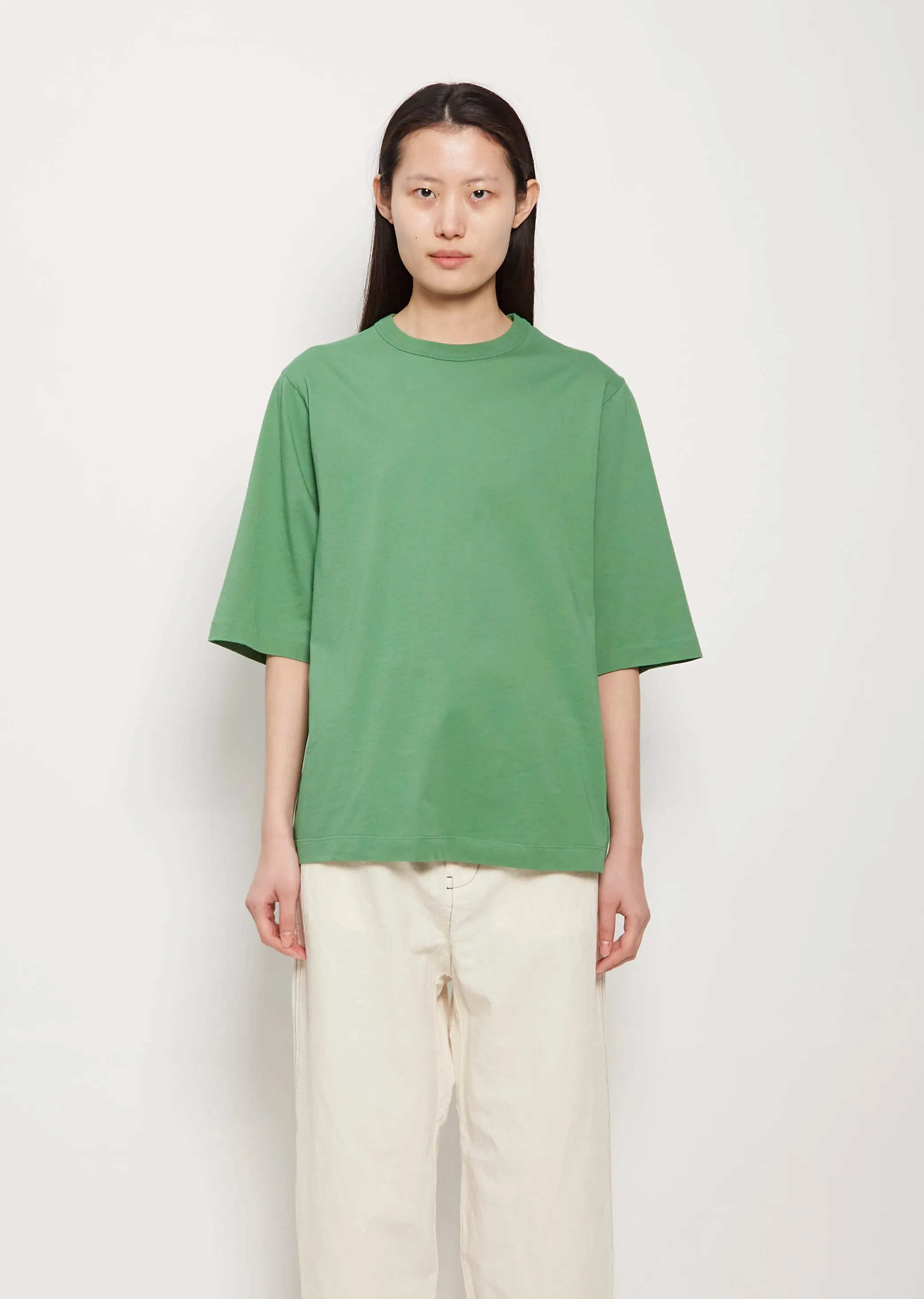 Buria Cotton Tee — Salvia Green