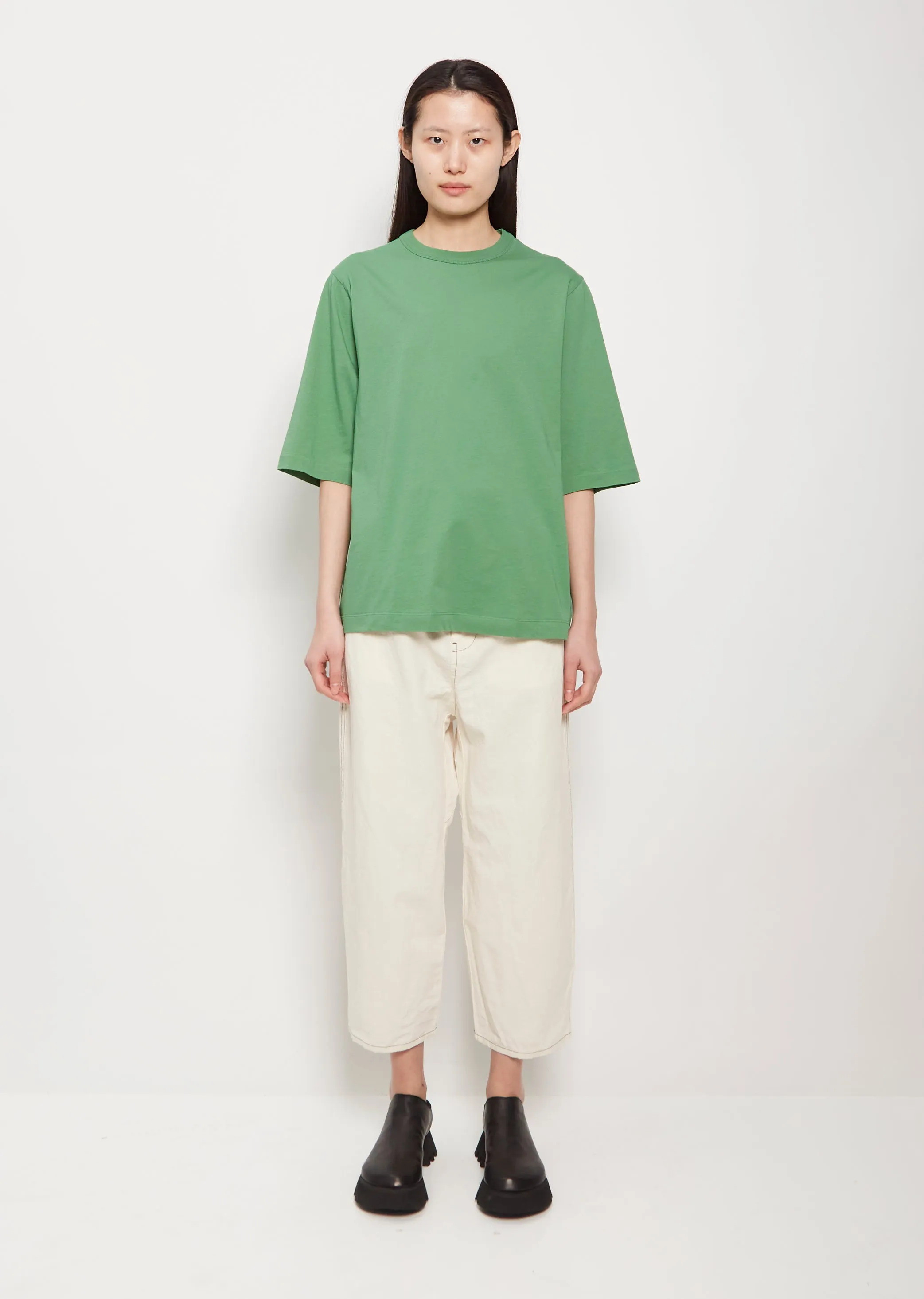 Buria Cotton Tee — Salvia Green