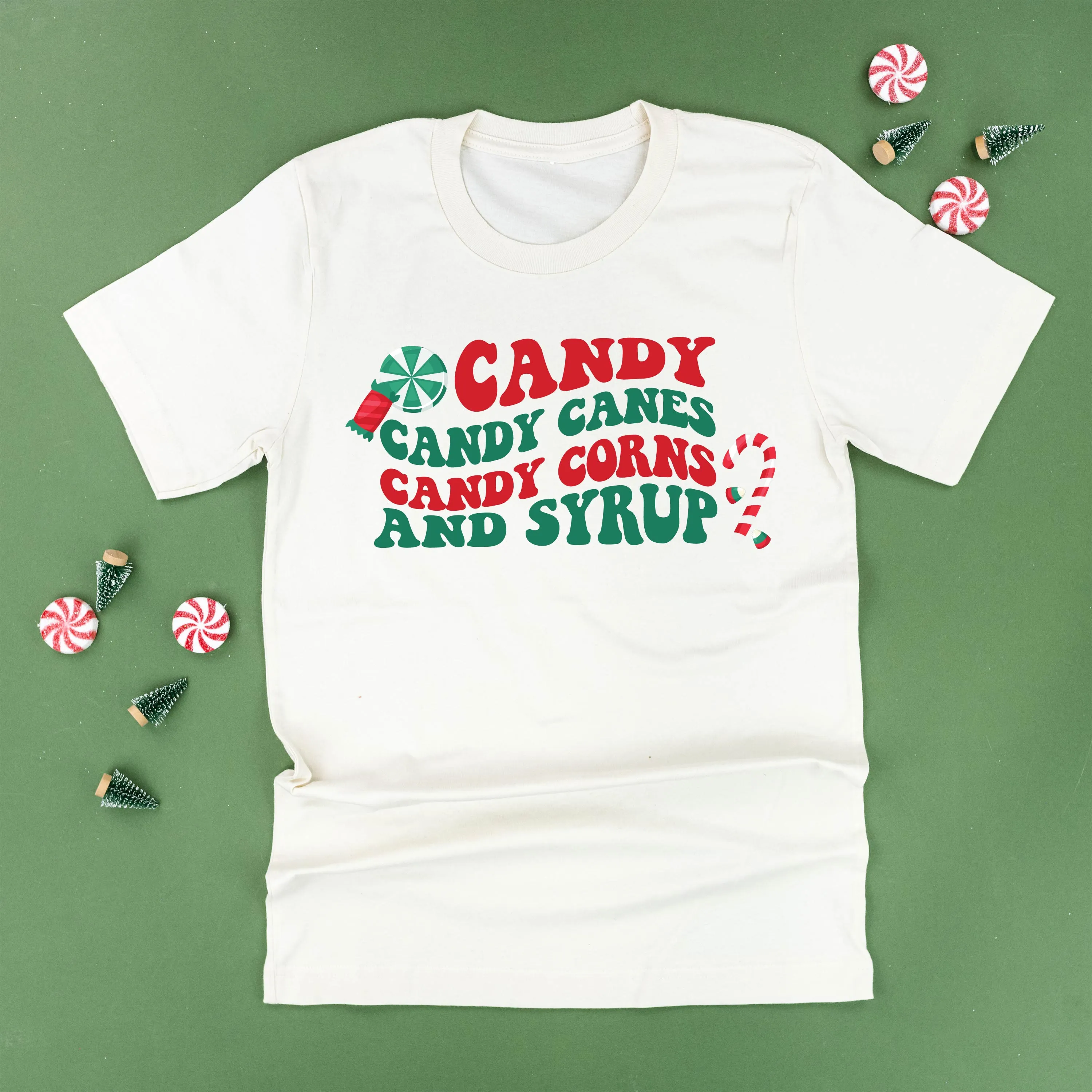 Candy, Candy Canes, Candy Corns And Syrup - Unisex Tee