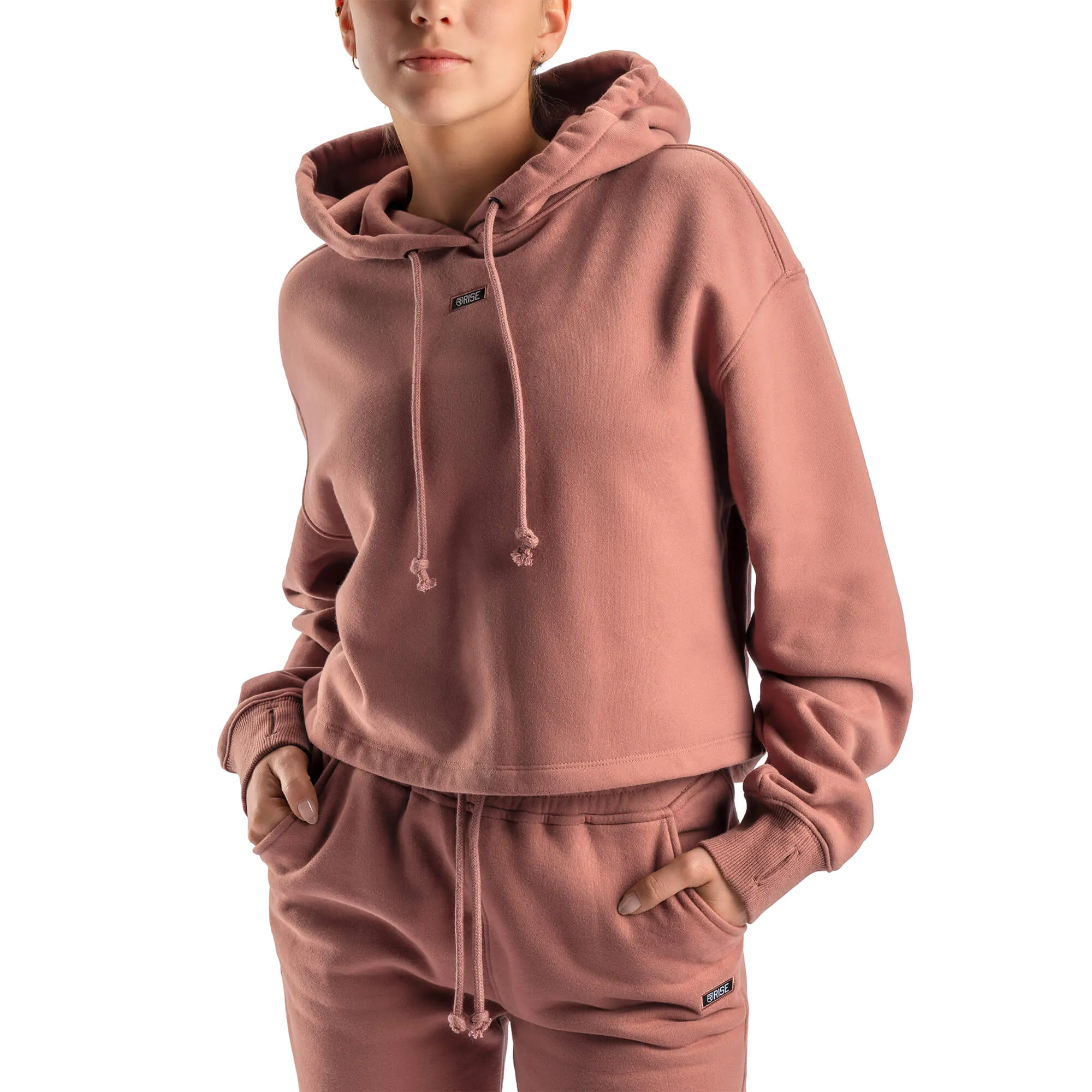 Comfy Crop Hoodie - Dusty Pink