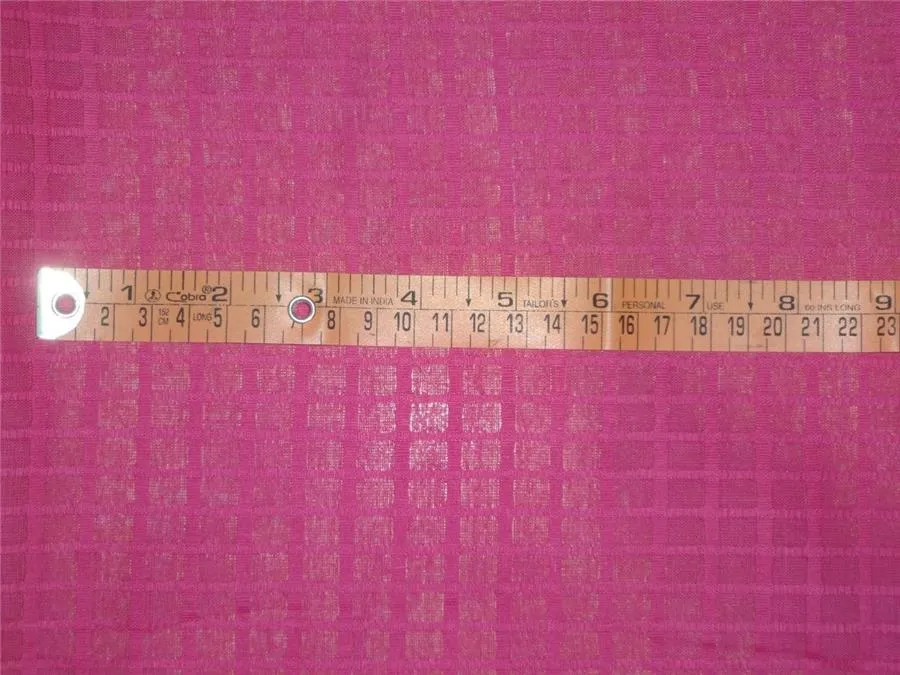 Cotton Organdy Fabric Leno Checks Design 44&quot; Lipstick Pink