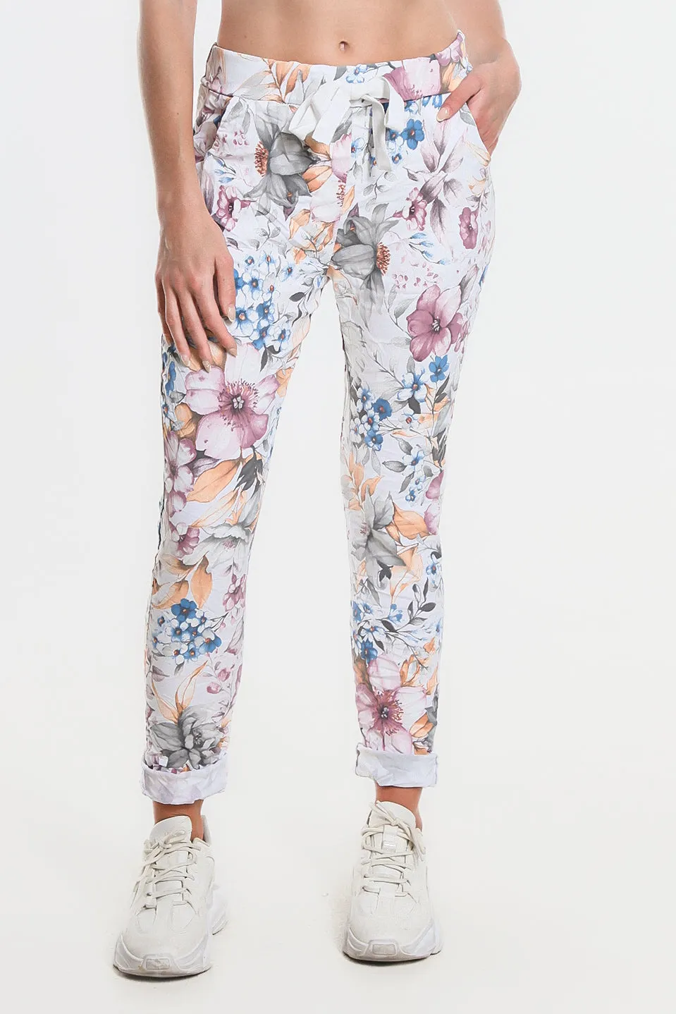 Daelyn Multi-Flower Pull On Pant (PL707M)