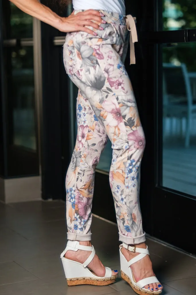 Daelyn Multi-Flower Pull On Pant (PL707M)