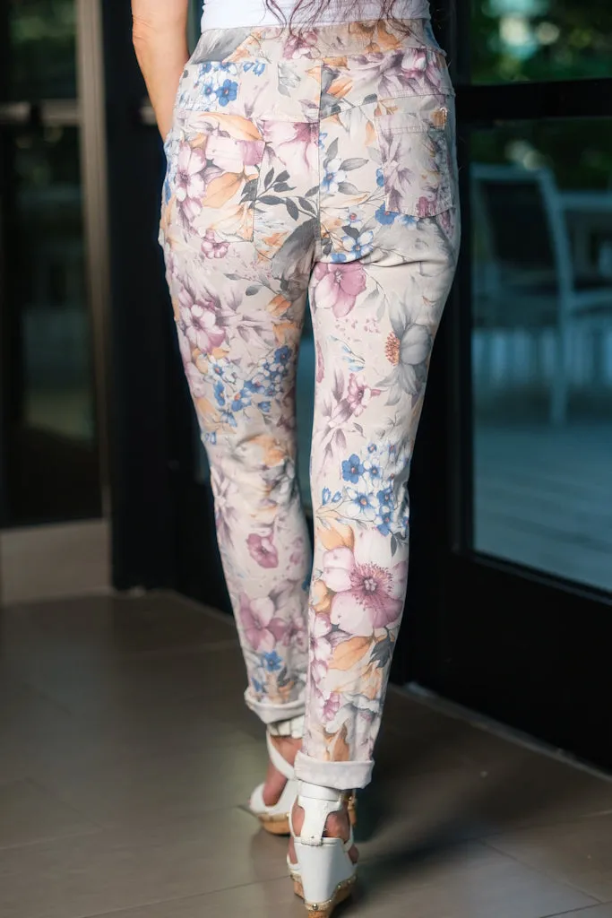 Daelyn Multi-Flower Pull On Pant (PL707M)