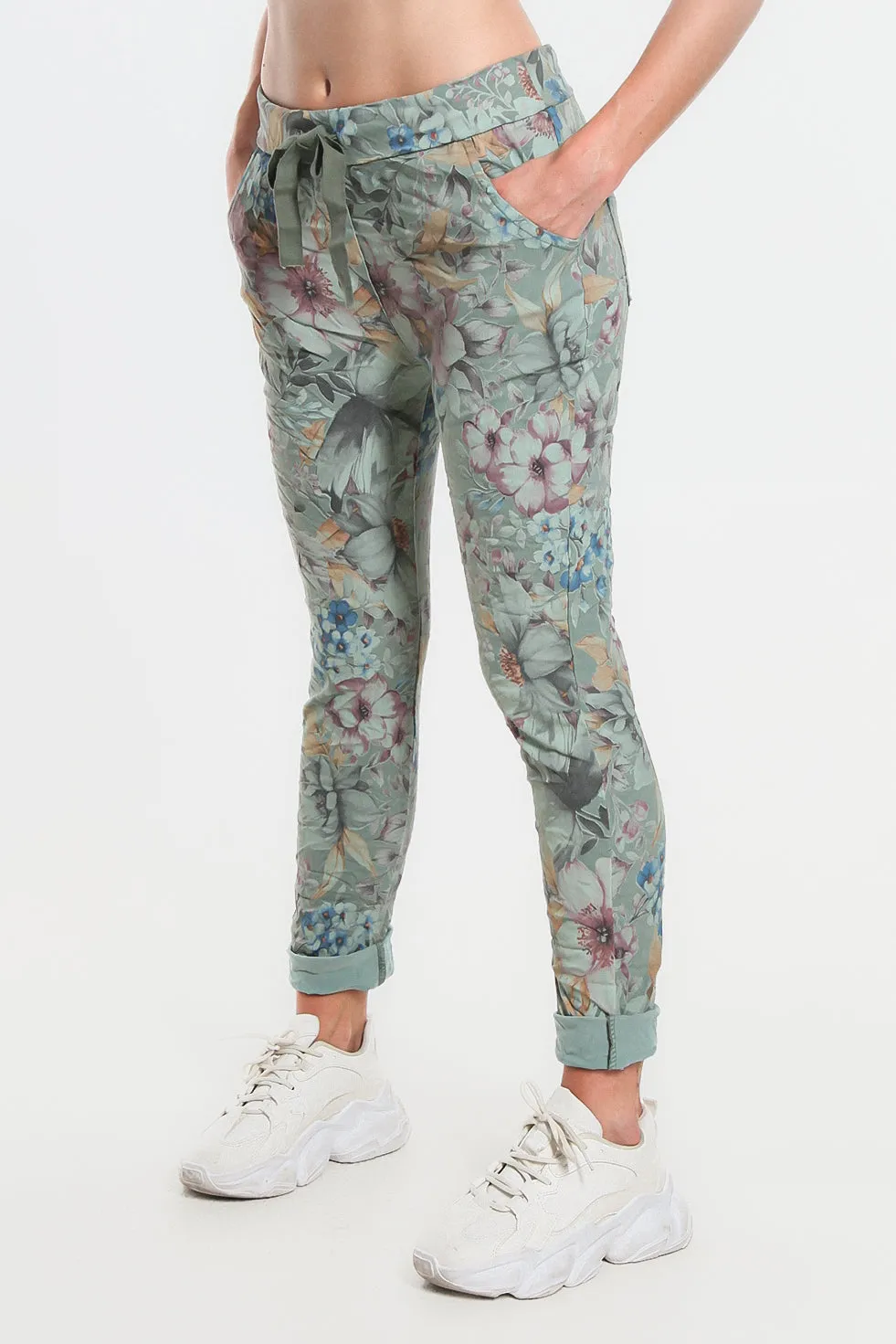 Daelyn Multi-Flower Pull On Pant (PL707M)