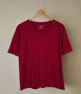 Dark Red Relaxed Short Sleeve Tee