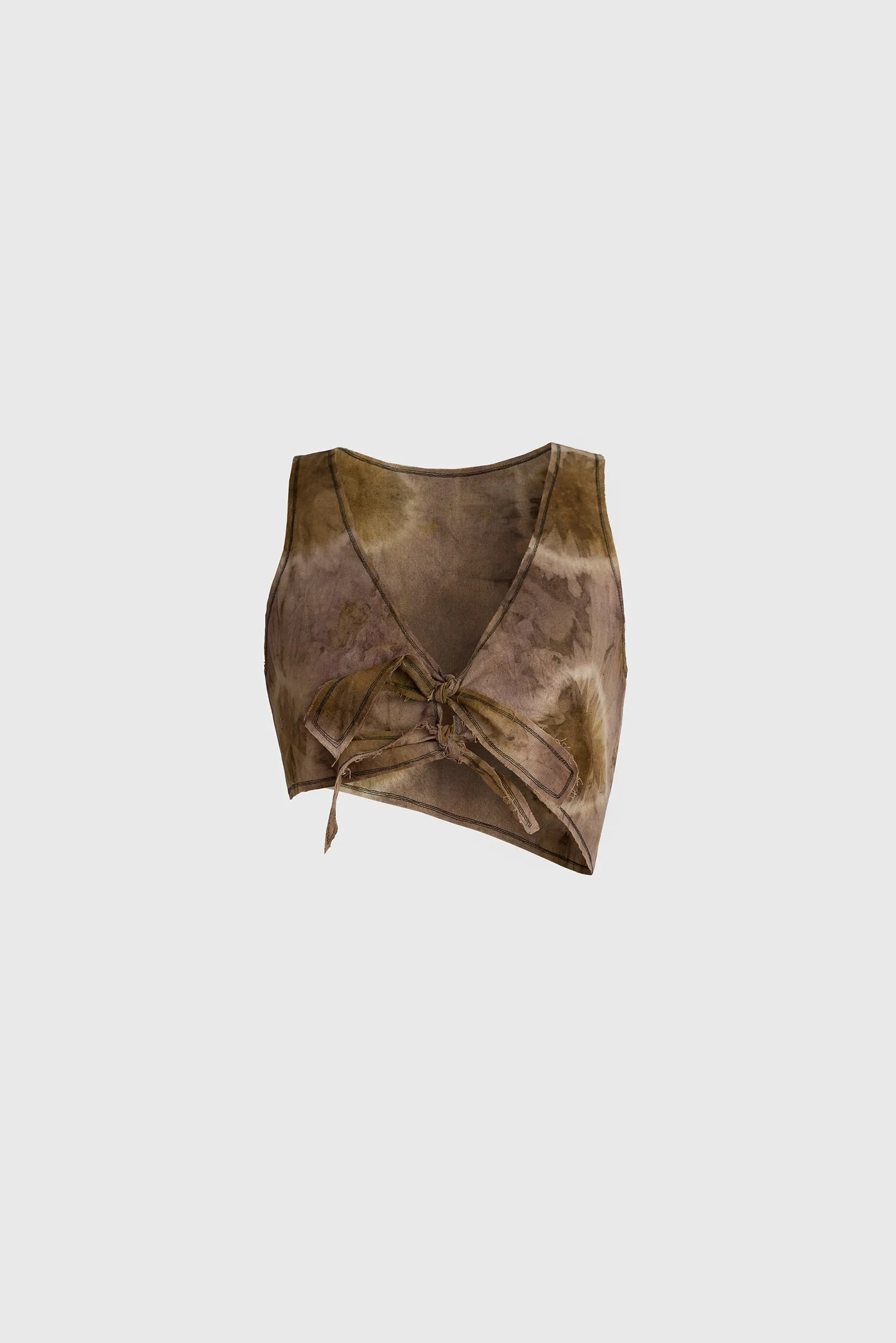 Earth Tone Shibori Print Bra Top