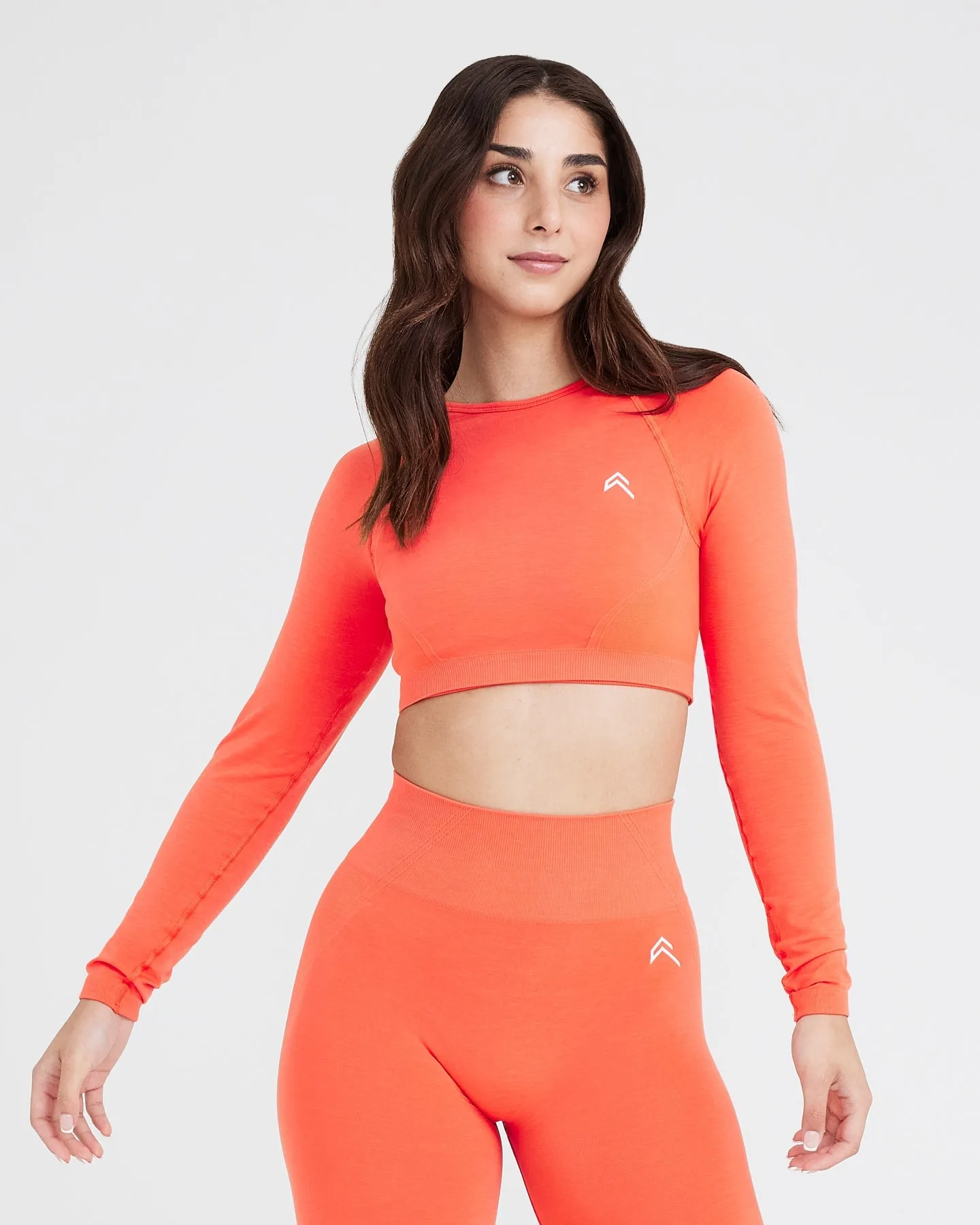 Effortless Seamless Long Sleeve Crop Top | Peach Blossom