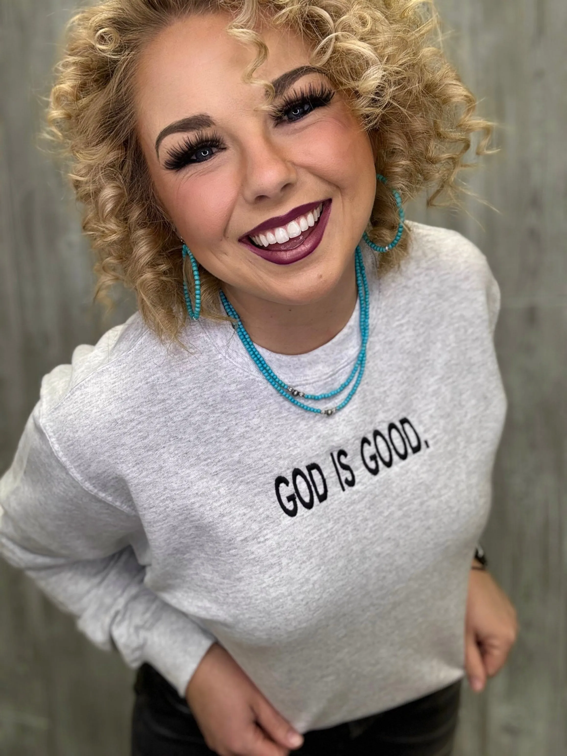 God is Good Embroidered Sweatshirt