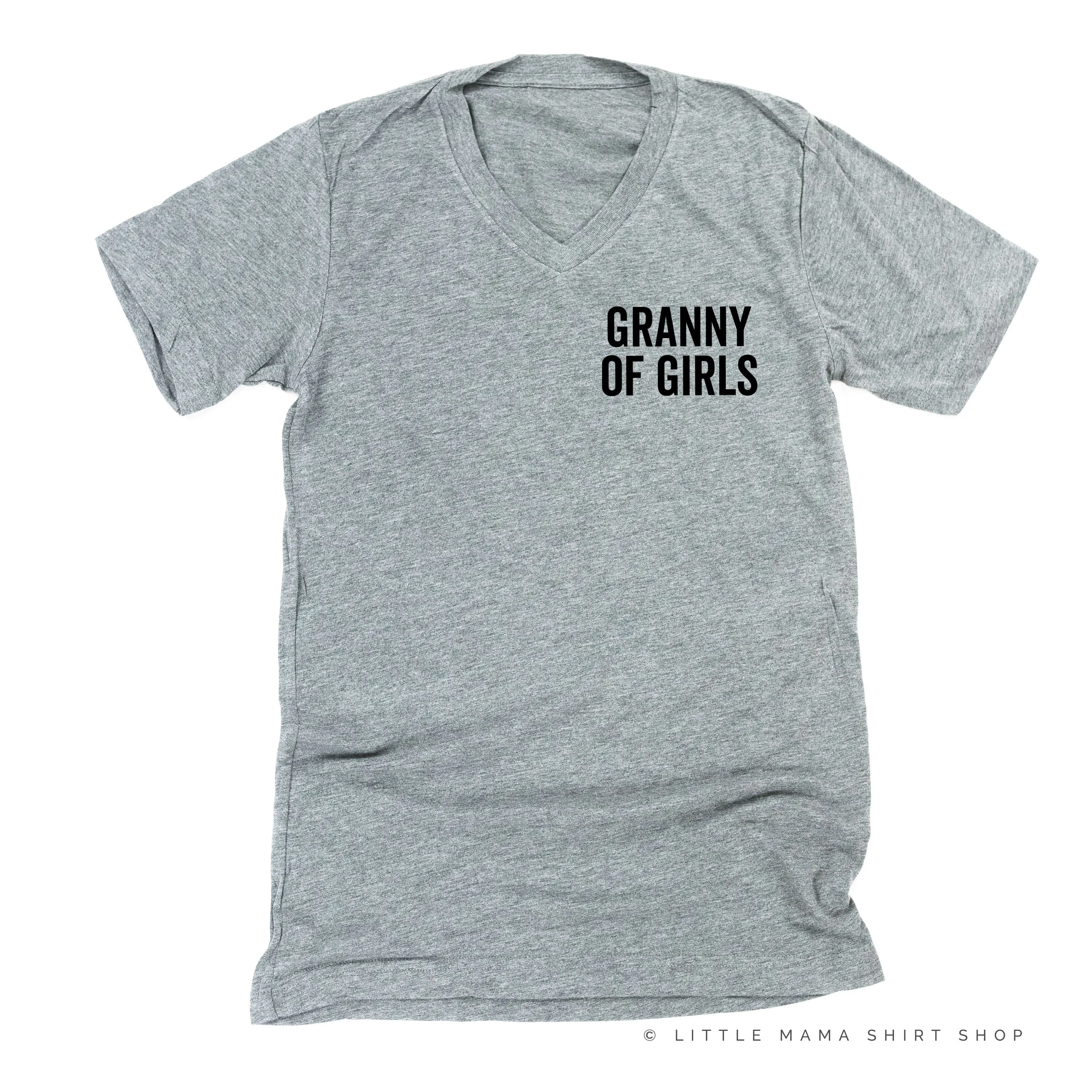 GRANNY OF GIRLS - BLOCK FONT POCKET SIZE - Unisex Tee