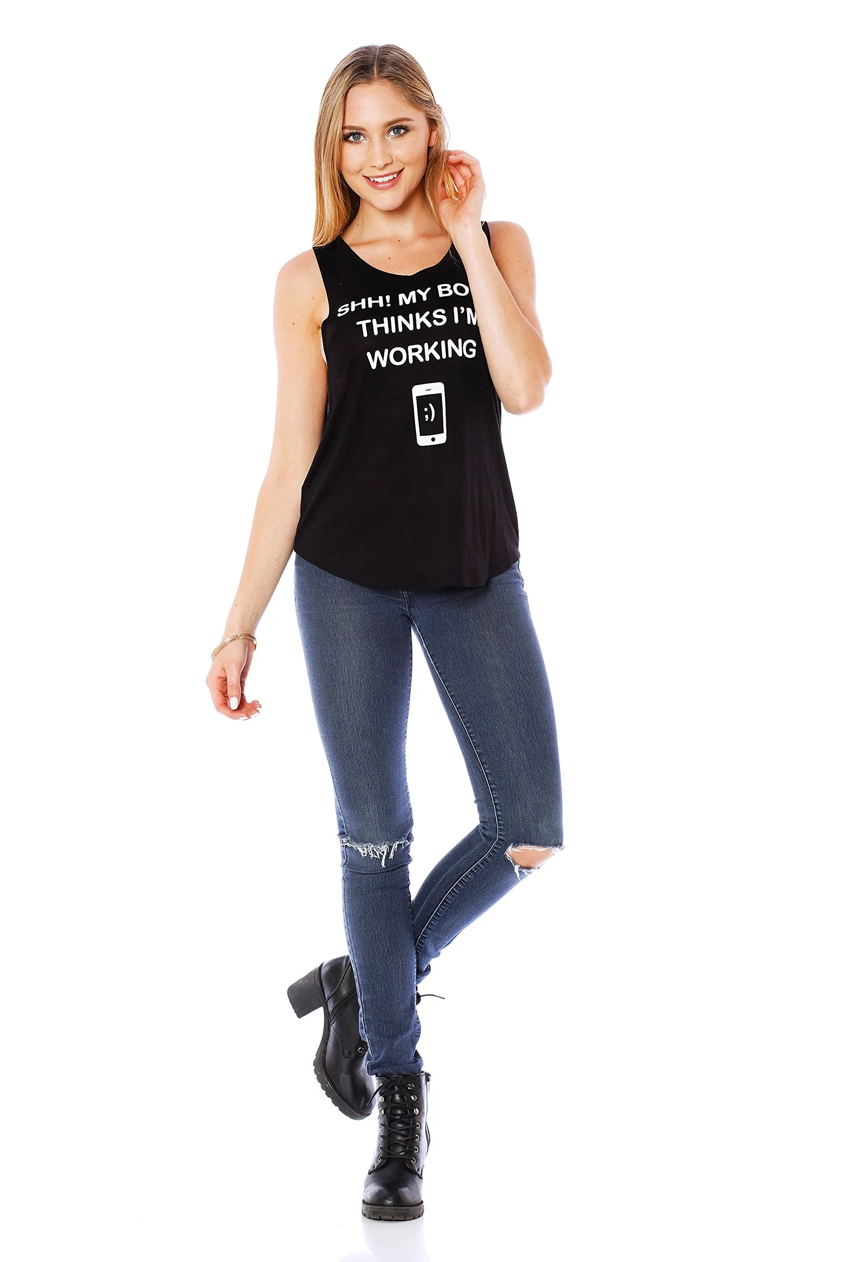 Hollywood Star Fashion Sleeveless Tank Top Graphic Tees Tacos & Tequila