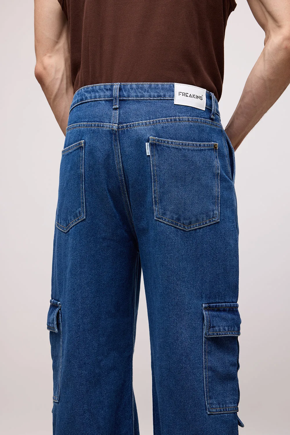 Indigo Blue Men's Cargo Jeans