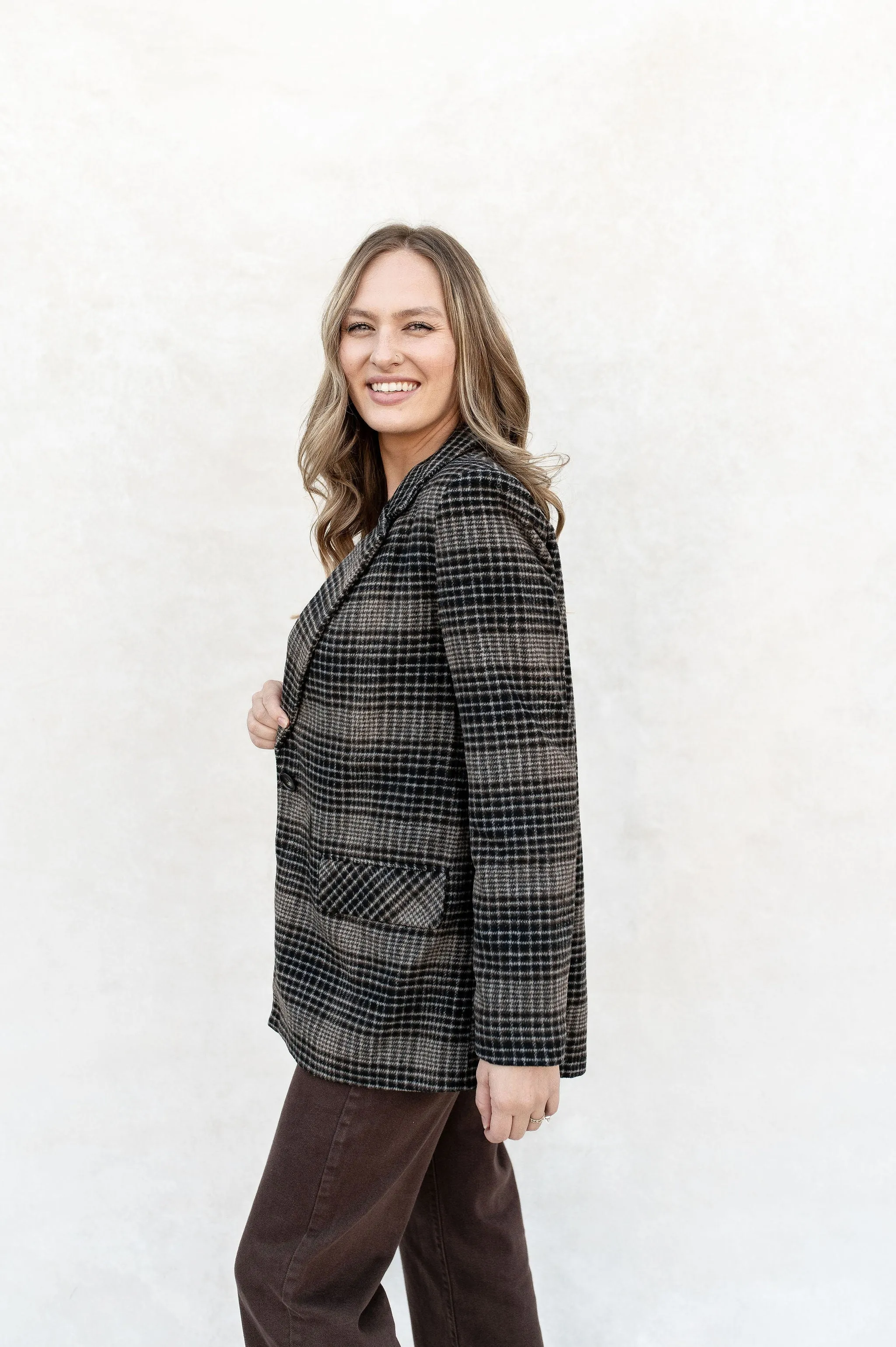 kingston relaxed plaid blazer