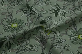 Light Green Traditional Cotton Cambric Fabric