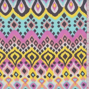 Lilac/Blue/Yellow Moroccan Georgette Fabric