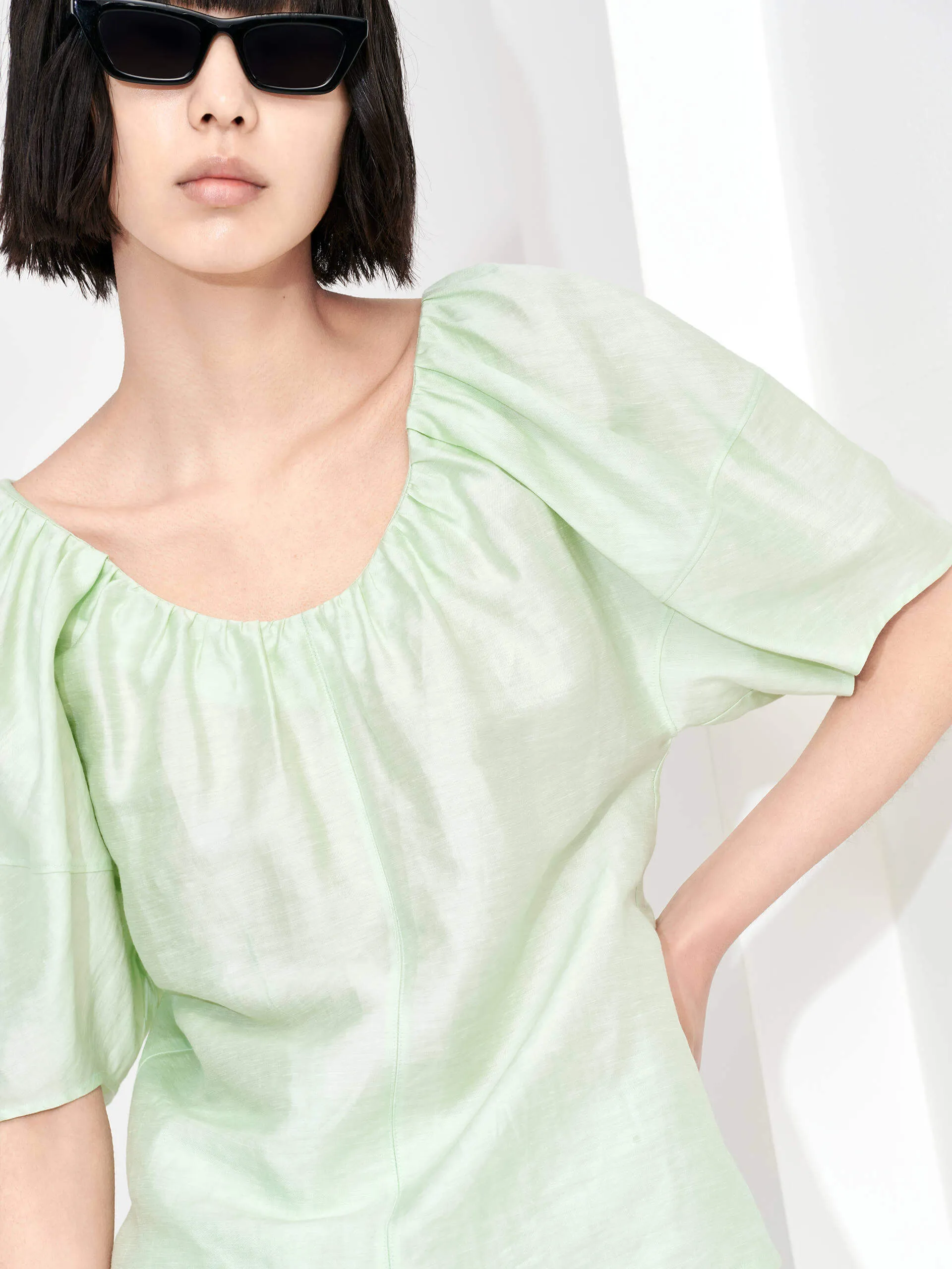 Linen Blend Relaxed Top