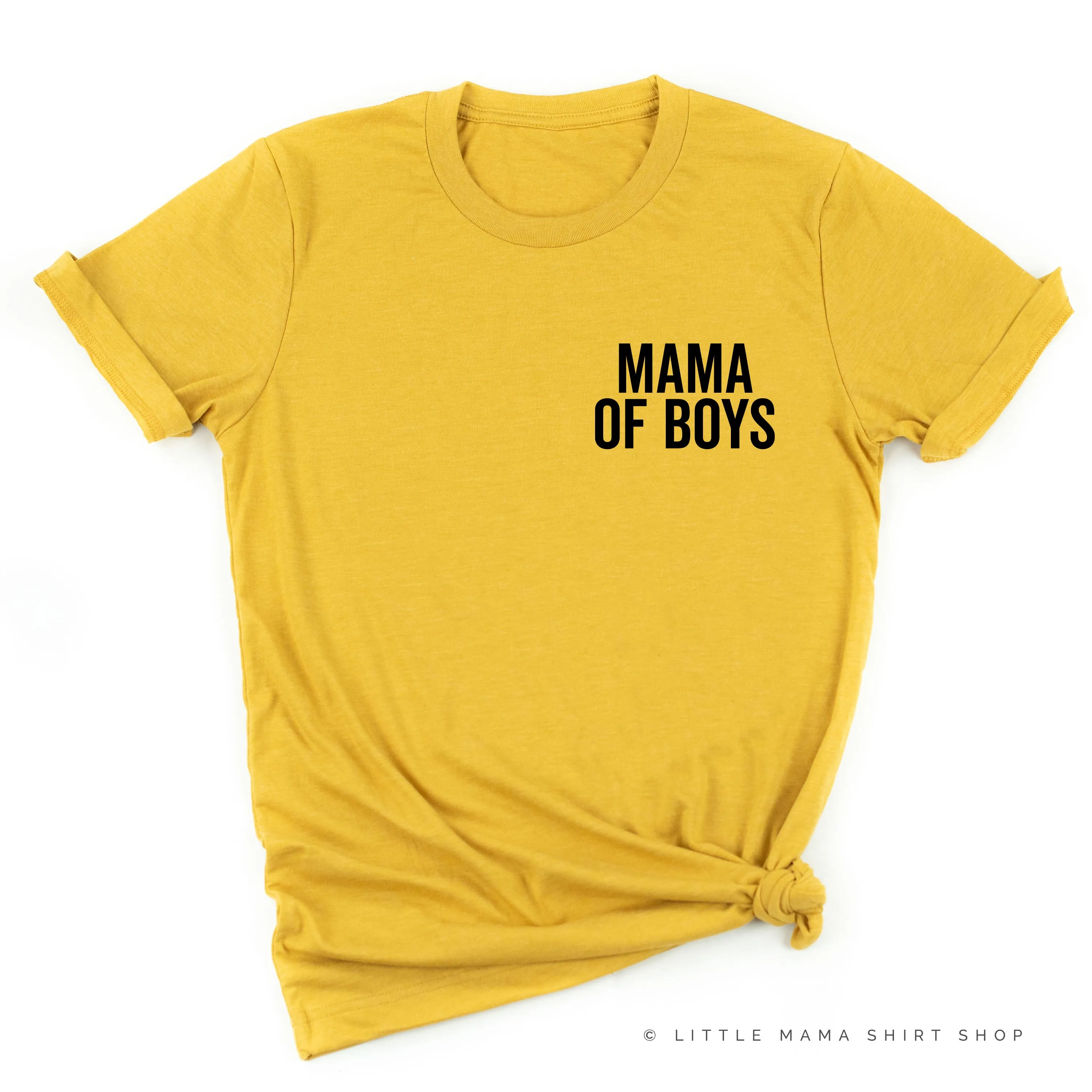 Mama of Boys - BLOCK FONT POCKET SIZE - Unisex Tee