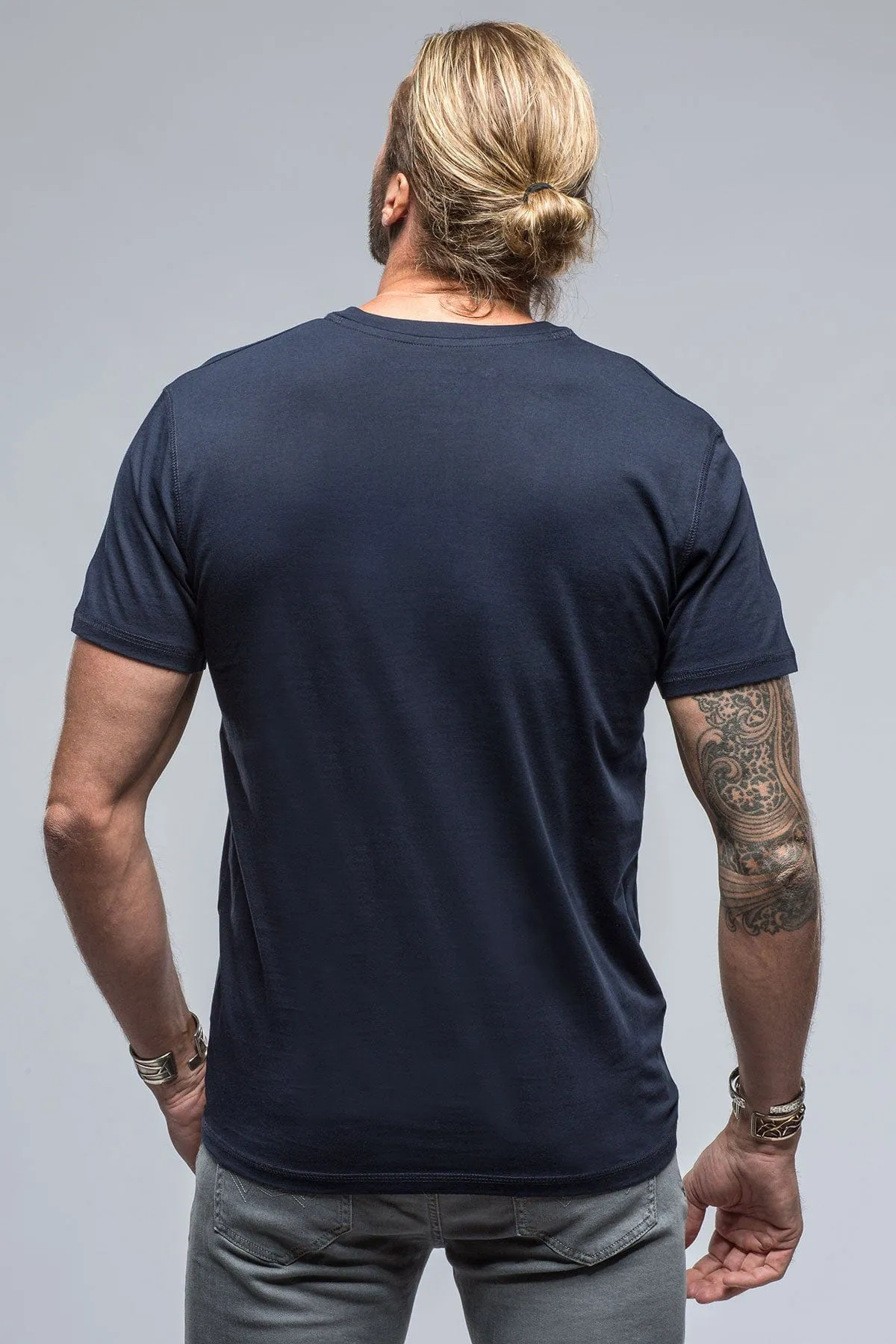 Mendocino Cotton SS Henley in Navy