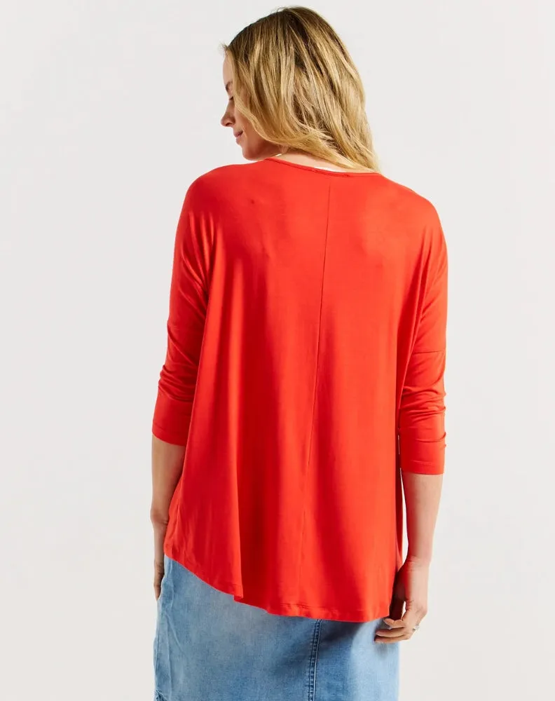 Milan Top - Flame Red