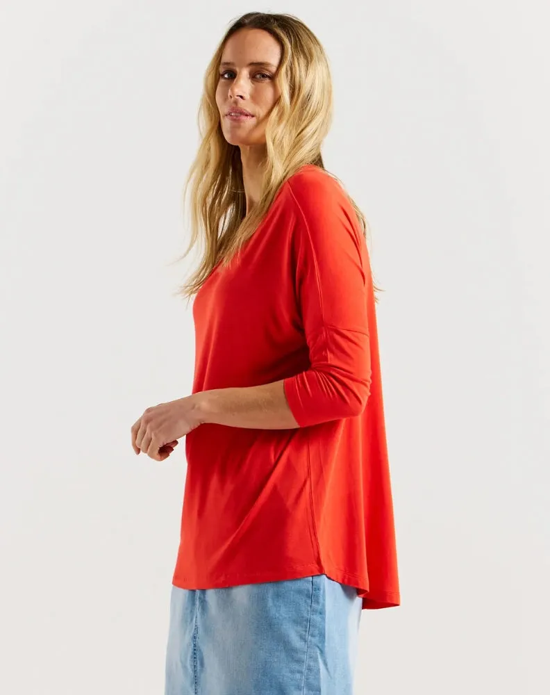 Milan Top - Flame Red