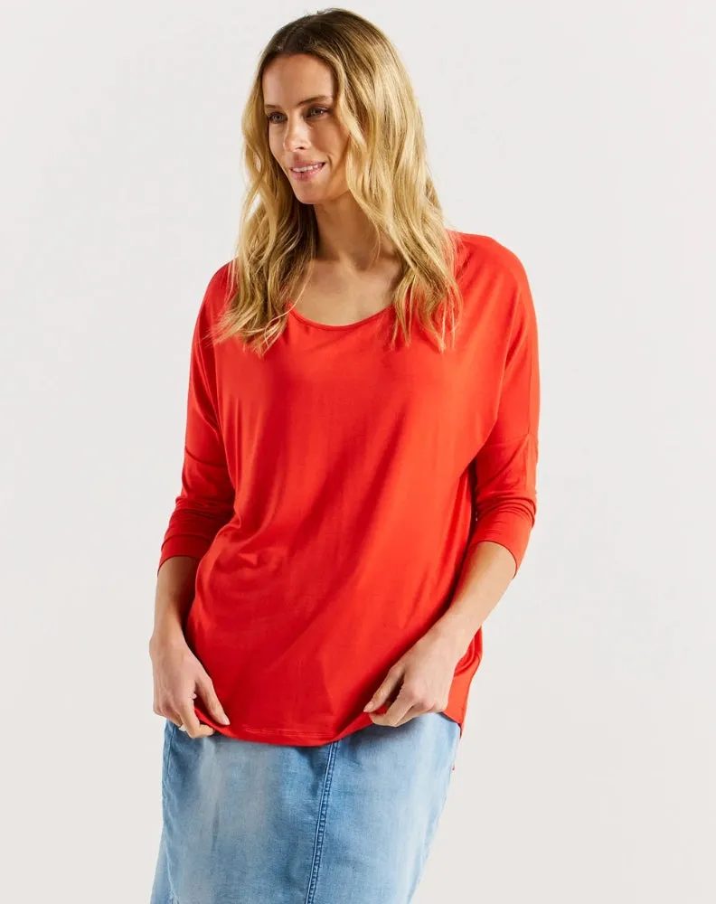 Milan Top - Flame Red