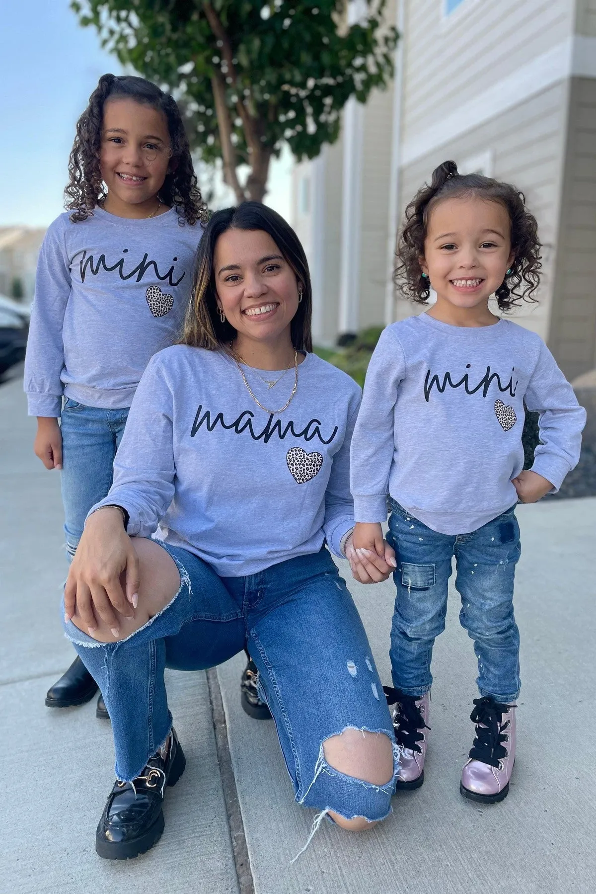 Mom & Me - "Mama & Mini" Gray Long Sleeve Top