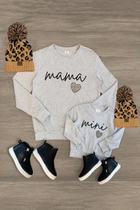 Mom & Me - "Mama & Mini" Gray Long Sleeve Top