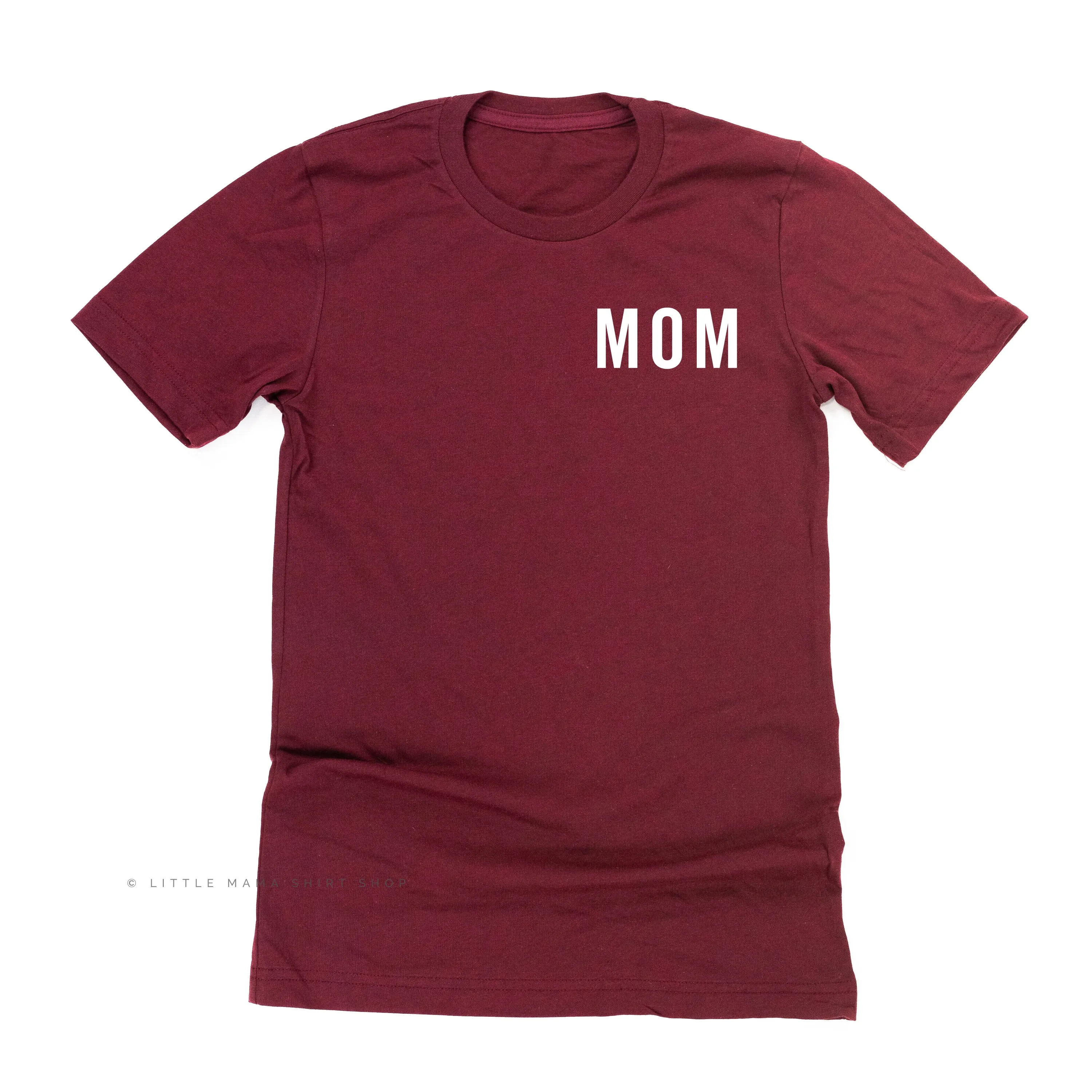 Mom (Pocket Size - Block Font) - Basics Collection - Unisex Tee