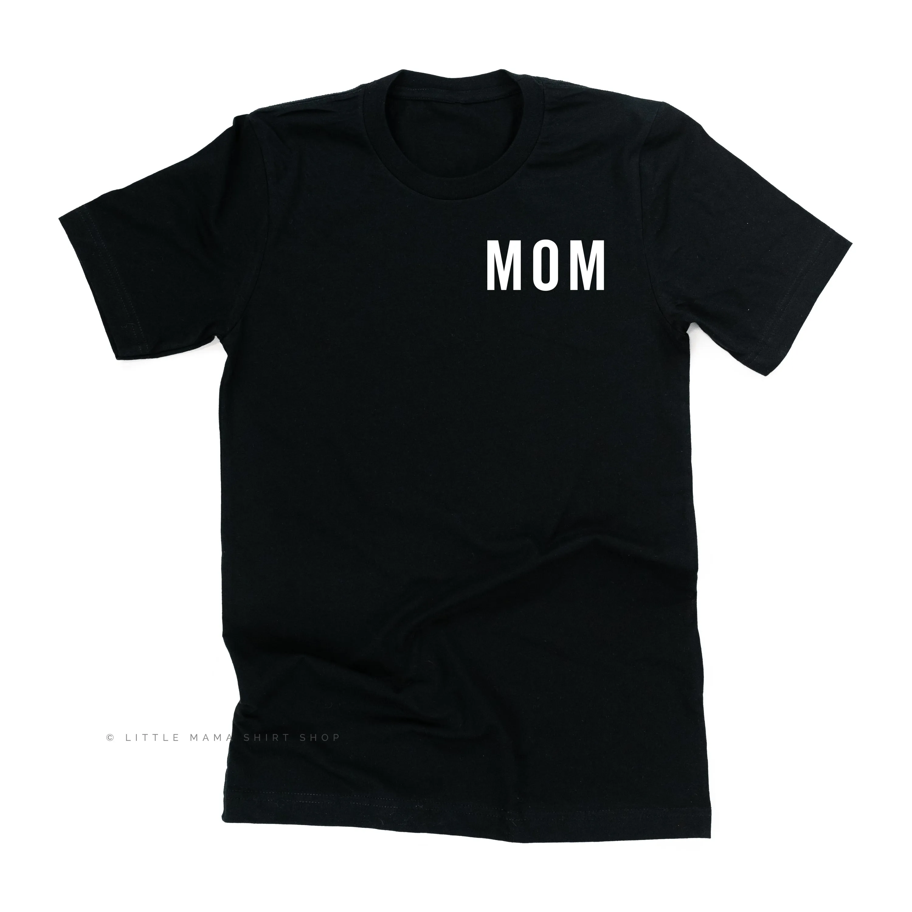 Mom (Pocket Size - Block Font) - Basics Collection - Unisex Tee