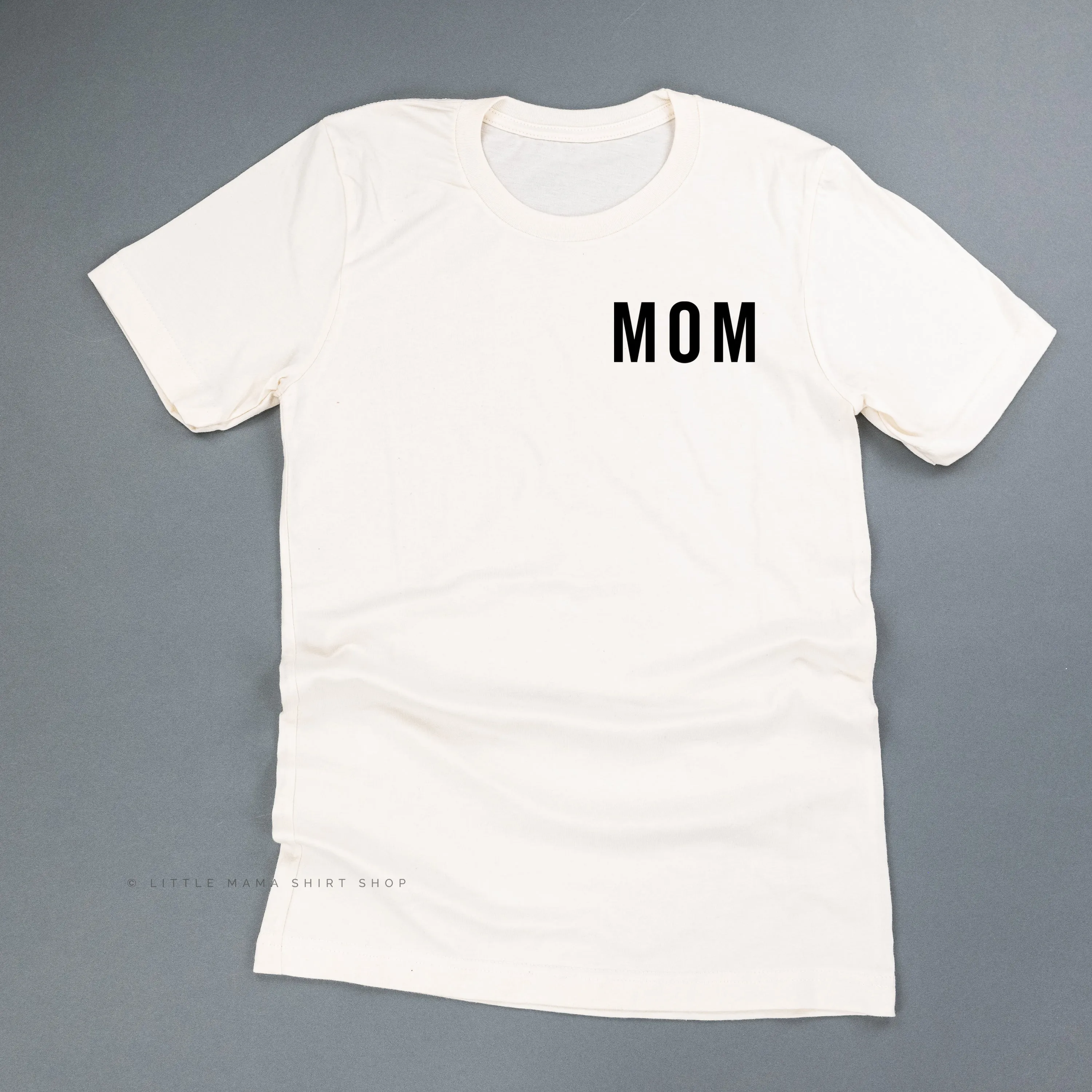 Mom (Pocket Size - Block Font) - Basics Collection - Unisex Tee