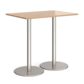 Monza rectangular poseur table with round bases