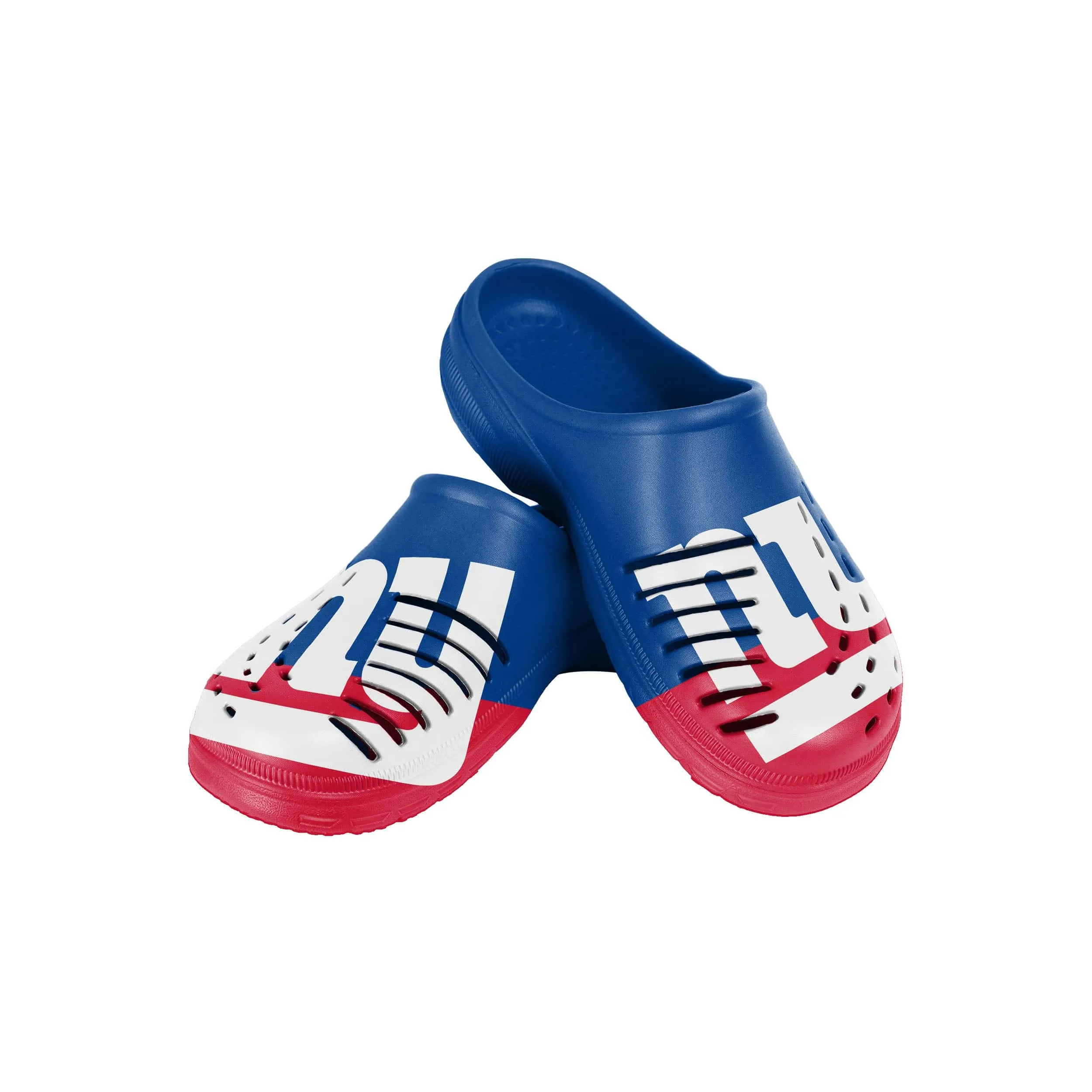 New York Giants NFL Youth Colorblock Big Logo Clog